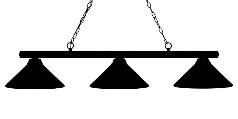 Sharp Shooter 3 Light 48" Billiard, Metal Shades in Matte Black