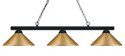 Sharp Shooter 3 Light 48" Billiard, Metal Shades in Matte Black