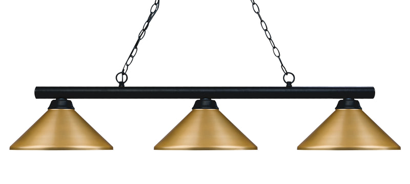 Sharp Shooter 3 Light 48" Billiard, Metal Shades in Matte Black