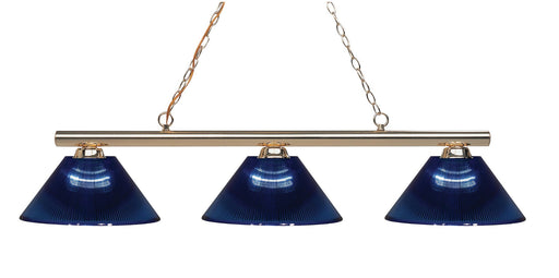 Sharp Shooter 3 Light 48" Billiard, Acrylic Shades in Polished Brass