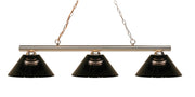 Sharp Shooter 3 Light 48" Billiard, Acrylic Shades in Polished Brass
