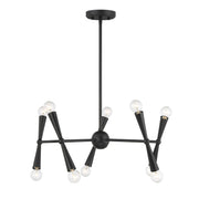 Sputnik 24" 10-Light Chandelier in Matte Black