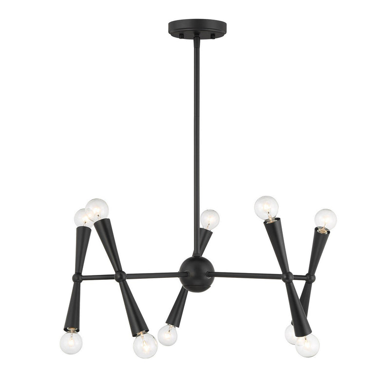 Sputnik 24" 10-Light Chandelier in Matte Black