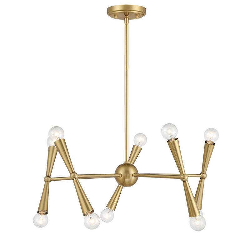 Sputnik 24" 10-Light Chandelier in Natural Brass