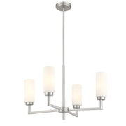 Opal Glass 26" 4-Light Chandelier in Brushed Nickel