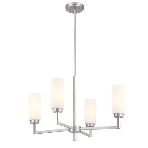 Opal Glass 26" 4-Light Chandelier in Brushed Nickel