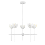 Bohemian Leaf 26" 5-Light Chandelier in Bisque White