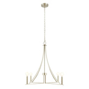 Transitional Candle 30" 4-Light Chandelier in Brushed Nickel