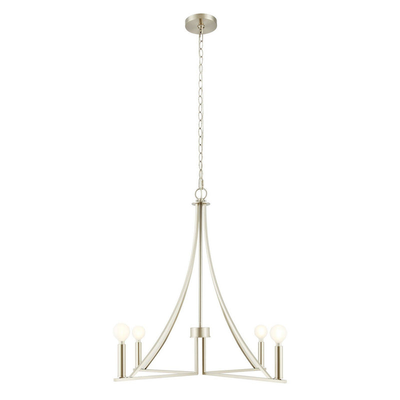 Transitional Candle 30" 4-Light Chandelier in Brushed Nickel