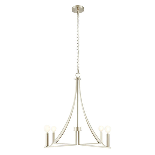 Transitional Candle 30" 4-Light Chandelier in Brushed Nickel