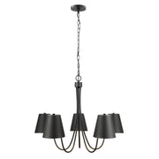 Modern Metal Shade 32" 5-Light Chandelier in Matte Black