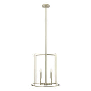 Rectangular Cage 19" 4-Light Lantern Pendant in Brushed Nickel