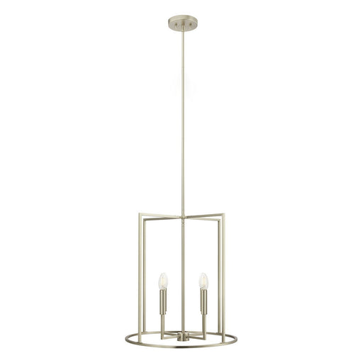 Rectangular Cage 19" 4-Light Lantern Pendant in Brushed Nickel