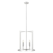 Rectangular Cage 19" 4-Light Lantern Pendant in Chrome