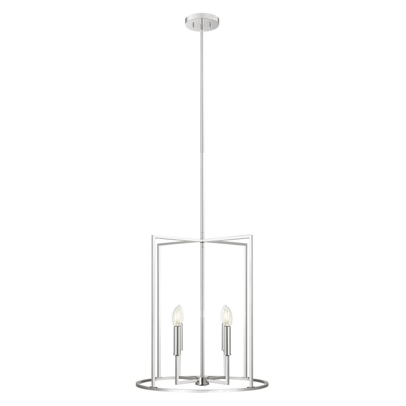Rectangular Cage 19" 4-Light Lantern Pendant in Chrome
