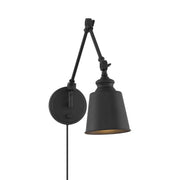 Farmhouse Crane Arm Swing Arm Wall Lamp Set of 2 in Matte Black (Set of 2)
