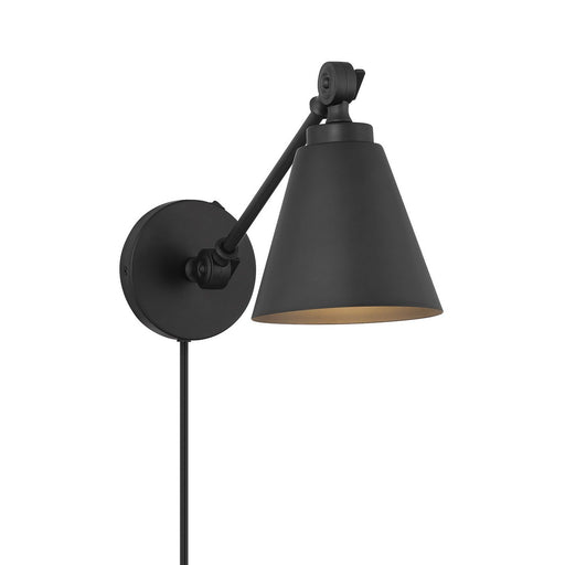 Industrial Metal Shade Swing Arm Wall Lamp Set of 2 in Matte Black (Set of 2)