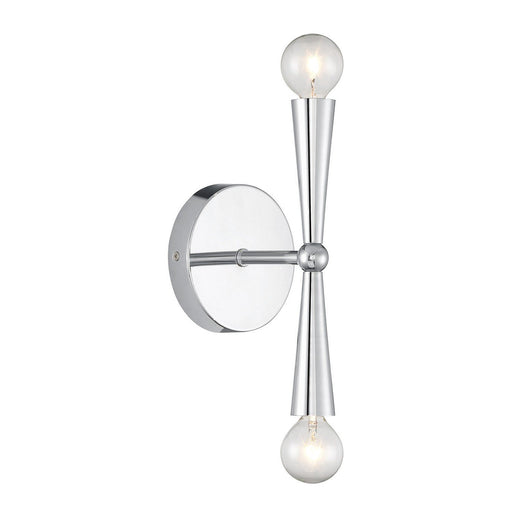 Linear Exposed-Bulb 2-Light Wall Sconce in Chrome