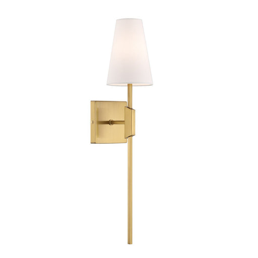Linear Linen Shade 24" 1-Light Wall Sconce in Natural Brass