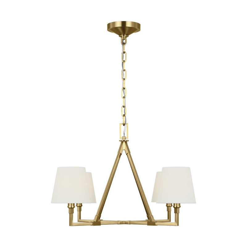 Perth 4-Light Medium Chandelier in Burnished Brass