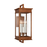 Cupertino 4-Light Large Bracket Outdoor Wall Lantern in Natural Copper