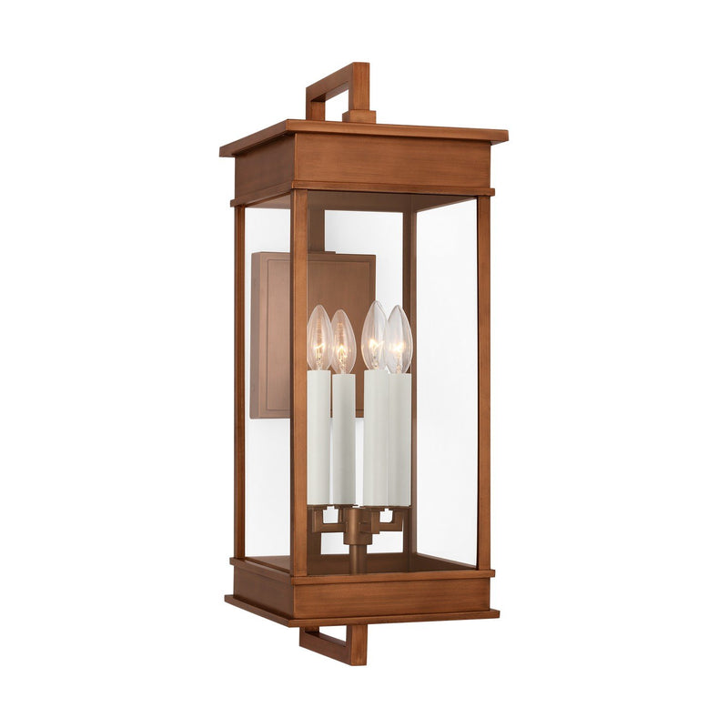 Cupertino 4-Light Large Bracket Outdoor Wall Lantern in Natural Copper