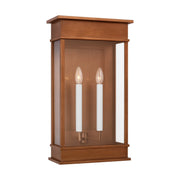 Cupertino 2-Light Extra Large Outdoor Wall Lantern in Natural Copper