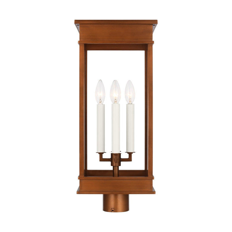 Cupertino 4-Light Large Outdoor Post Light in Natural Copper