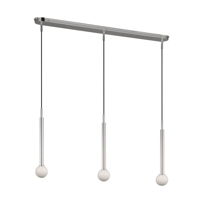 Nodes 3-Light Small Linear Pendant in Polished Nickel