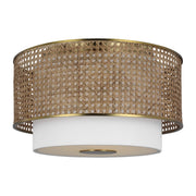 Sawyer 3-Light Flush Mount in Blonde Rattan