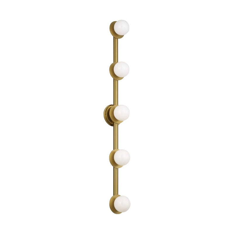 Nodes 5-Light Bath Vanity Light in Burnished Brass