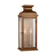 Pediment 2-Light Medium Outdoor Wall Lantern in Natural Copper