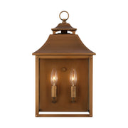Galena 2-Light Pocket Outdoor Wall Lantern in Natural Copper