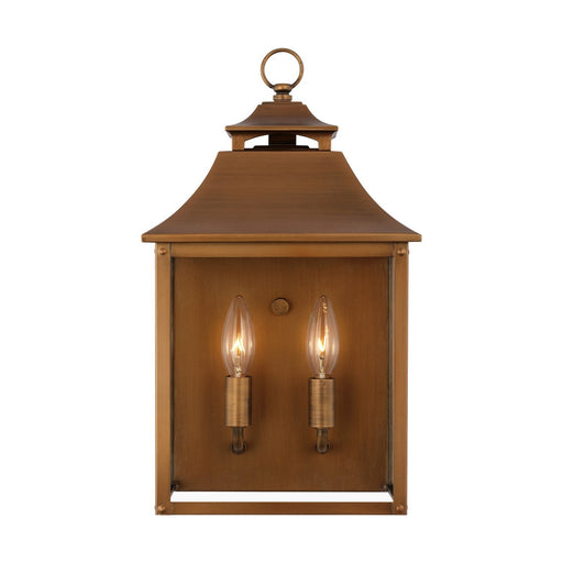 Galena 2-Light Pocket Outdoor Wall Lantern in Natural Copper