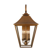Galena 4-Light Large Outdoor Wall Lantern in Natural Copper