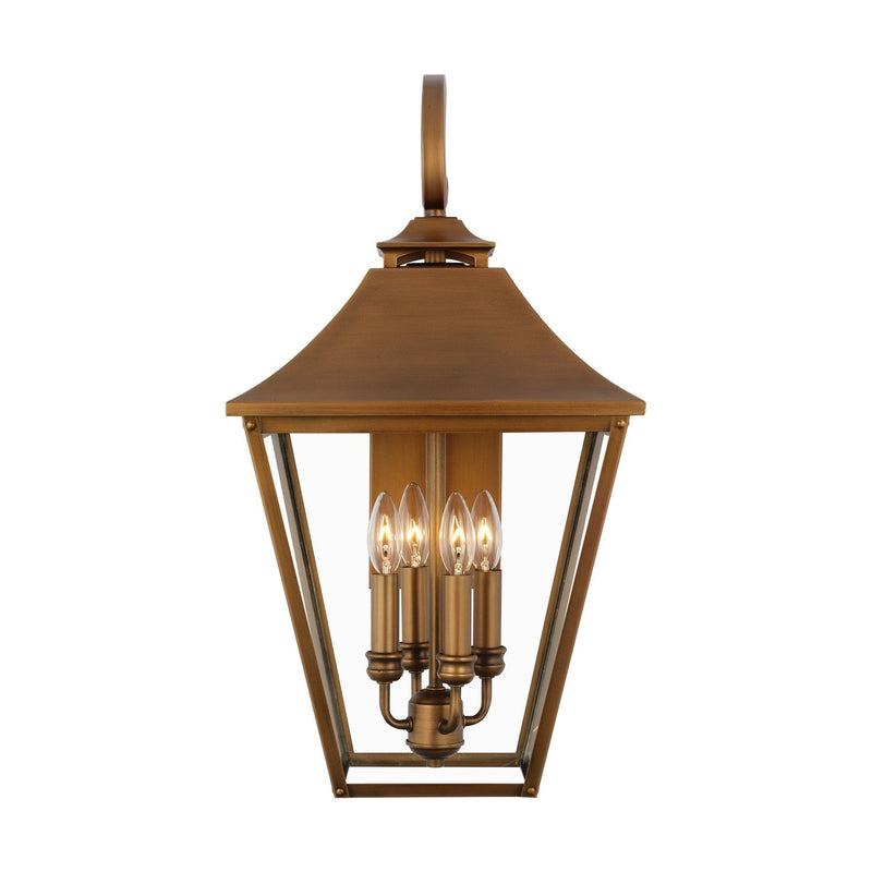 Galena 4-Light Large Outdoor Wall Lantern in Natural Copper