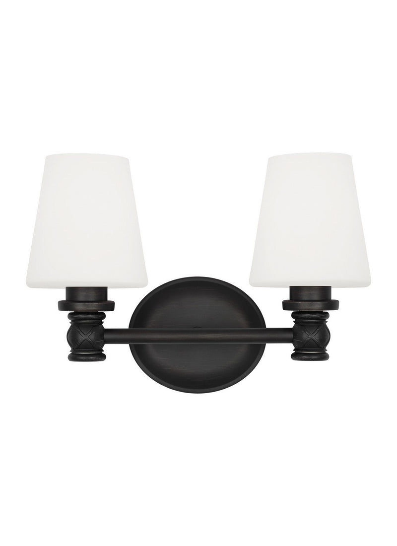 Xavierre 2-Light Bath Vanity Light in Aged Iron
