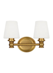 Xavierre 2-Light Bath Vanity Light in Burnished Brass