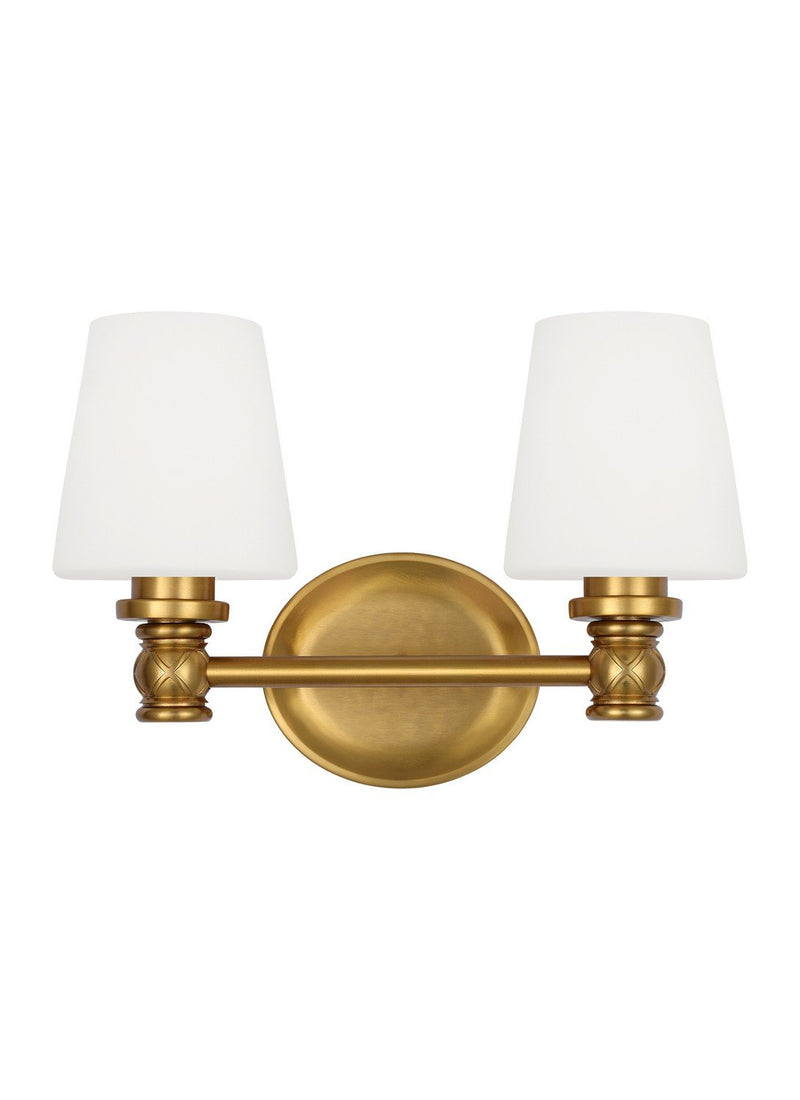 Xavierre 2-Light Bath Vanity Light in Burnished Brass