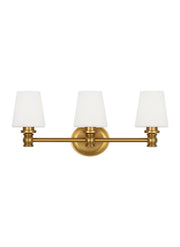 Xavierre 3-Light Bath Vanity Light in Burnished Brass