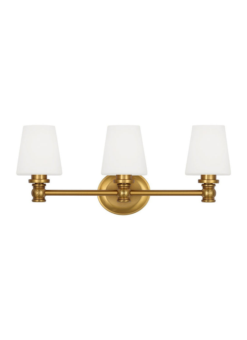 Xavierre 3-Light Bath Vanity Light in Burnished Brass