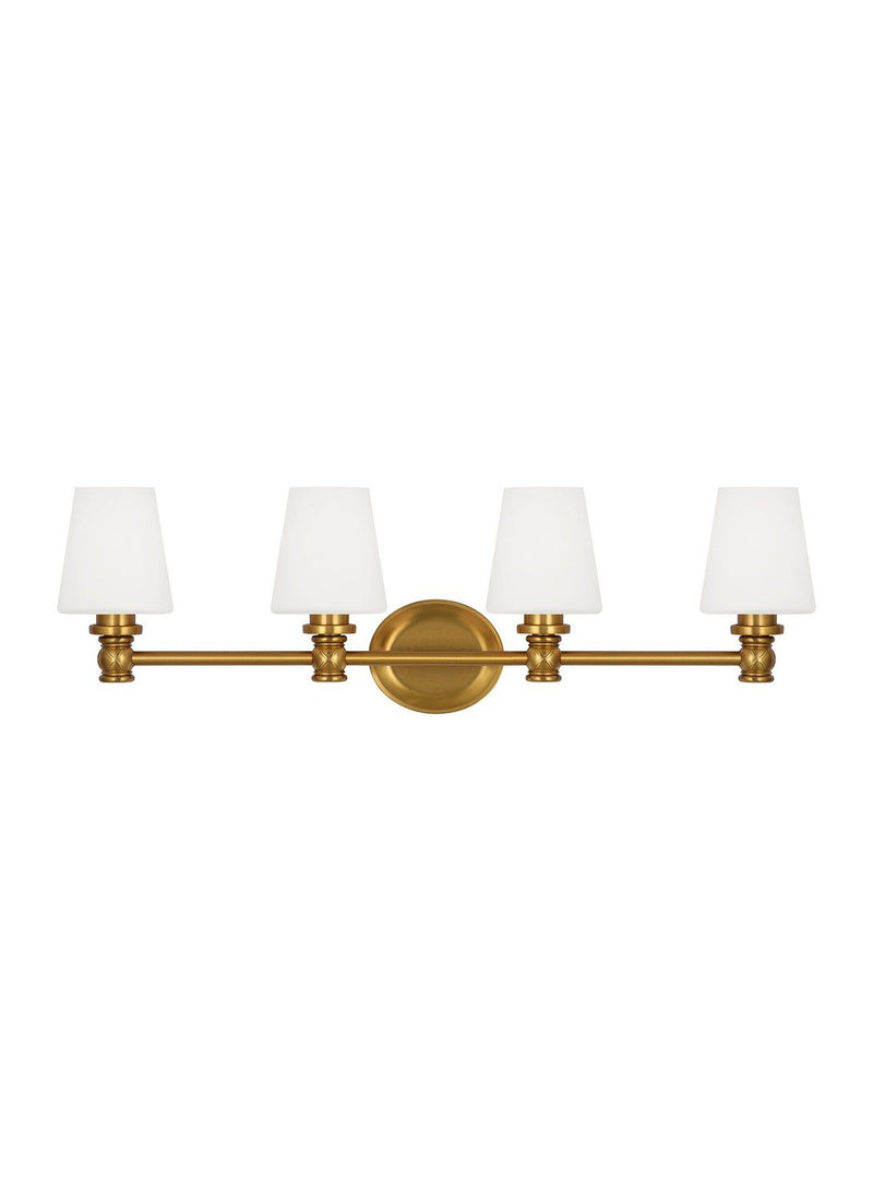 Xavierre 4-Light Bath Vanity Light in Burnished Brass