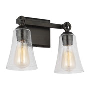 Monterro 2-Light Bath Vanity Light in Aged Iron