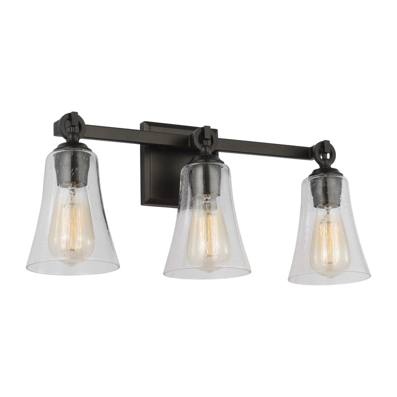 Monterro 3-Light Bath Vanity Light in Aged Iron