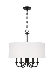 Seville 5-Light Linen Drum Chandelier in Midnight Black
