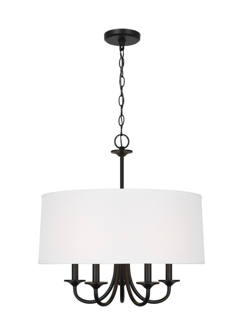 Seville 5-Light Linen Drum Chandelier in Midnight Black