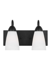 Seville 2-Light Bath Vanity Light in Midnight Black
