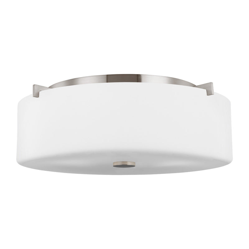 Sunset Drive 3-Light Flush Mount in Brushed Steel