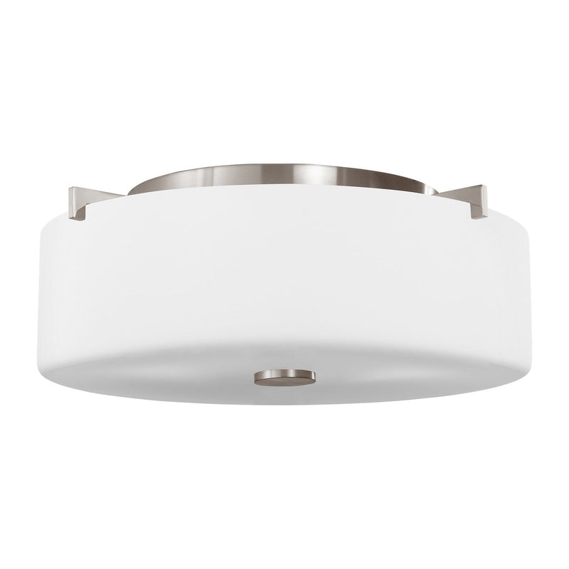 Sunset Drive 2-Light Flush Mount in Brushed Steel