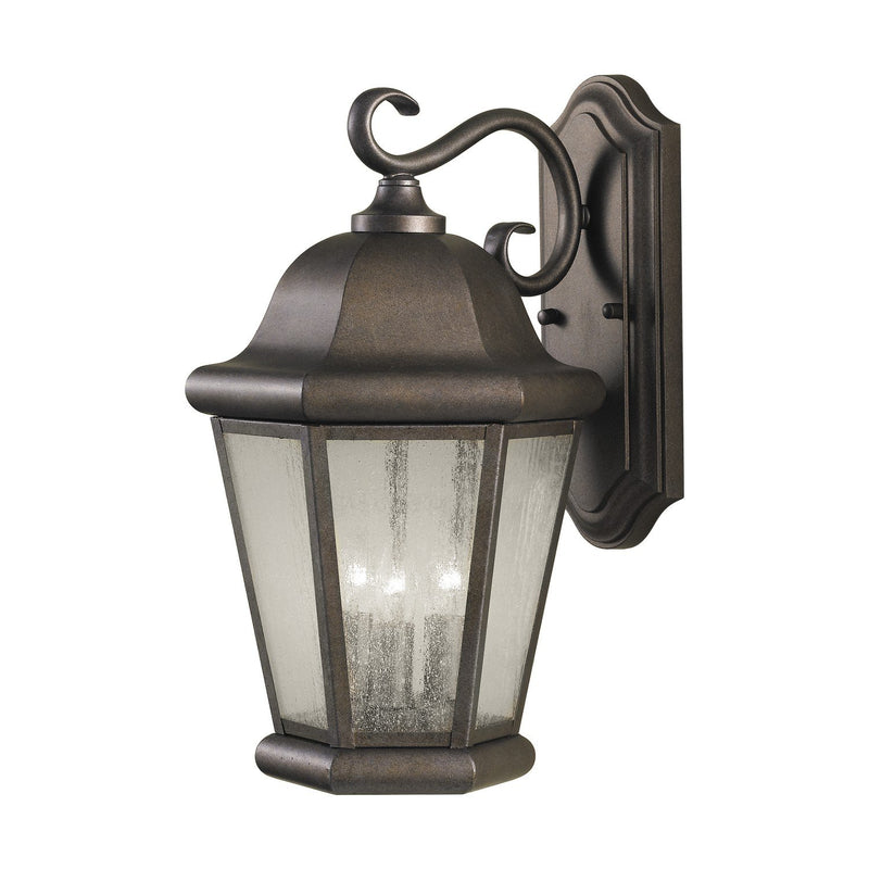 Martinsville 3-Light Outdoor Wall Lantern in Corinthian Bronze